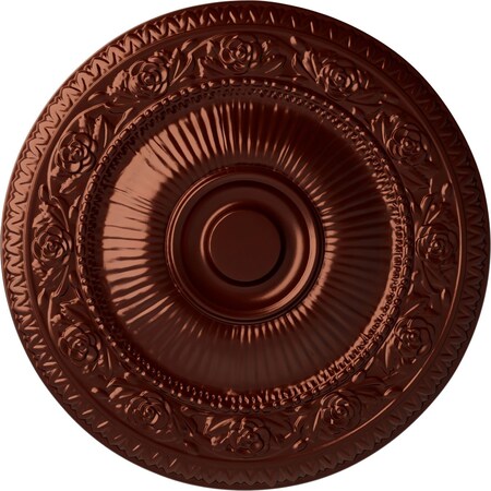 Ekena Millwork Neuveau Ceiling Medallion (Fits Canopies up to 6 3/8"), Hand-Painted Antique Copper, 24 1/4"OD x 2"P CM24NAACS